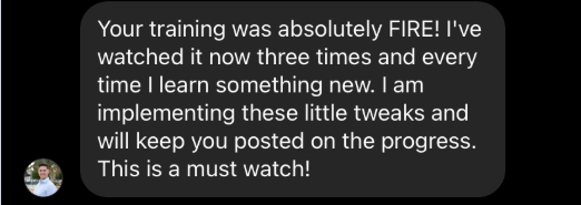 Training was absolutely FIRE